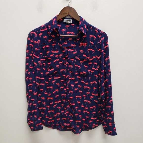 Express Womens Flamingo Portofino Blouse 🦩 - Picture 1 of 3